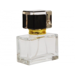 Butelka szklana perfumeryjna JOS 30 ml przezroczysta z atomizerem i nasadką ozdobną 8202, zakręcana